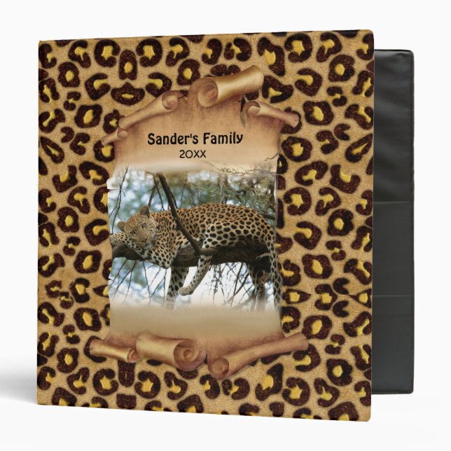 Leopard Print and Banner - Customize Binder (Front/Inside)