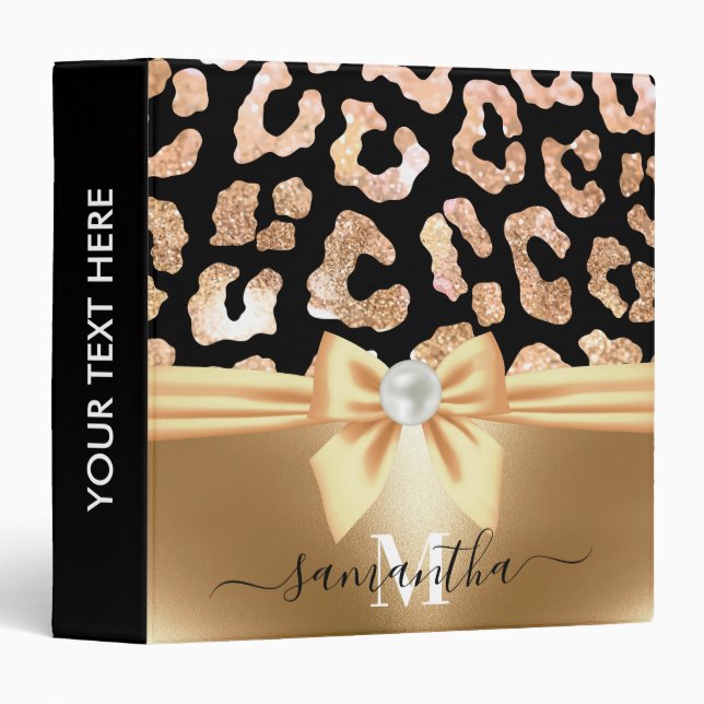 Leopard Print and Bow Binder (Front/Spine)