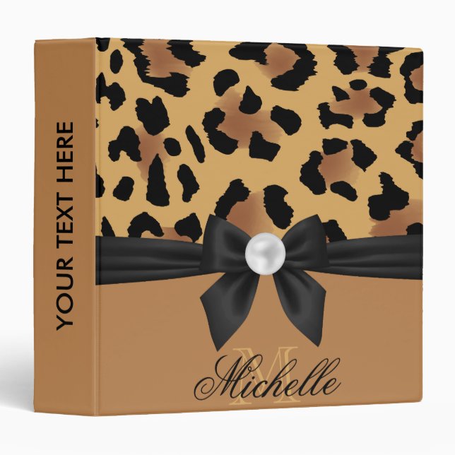 Leopard Print and Bow Binder (Front/Spine)