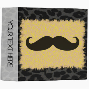 Leopard Print and Funny Moustache 5 Binder