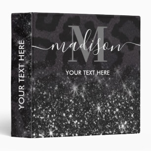 Leopard Print and Glitter Binder
