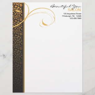 Leopard Print and Swirl Letterhead