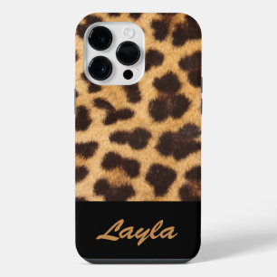 Leopard Print Animal Fur Personalized iPhone 14 Pro Max Case