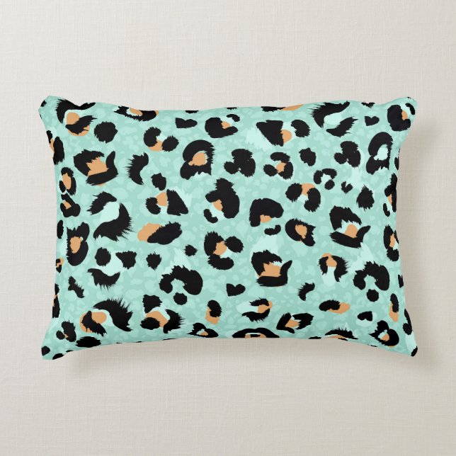 Leopard print, animal pattern accent pillow (Front)