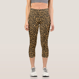 Leopard Print Animal Pattern Capri Leggings