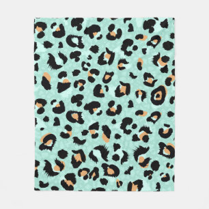 Leopard print, animal pattern fleece blanket