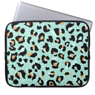 Leopard print, animal pattern laptop sleeve