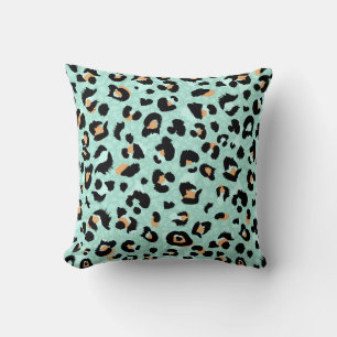 Leopard print, animal pattern throw pillow