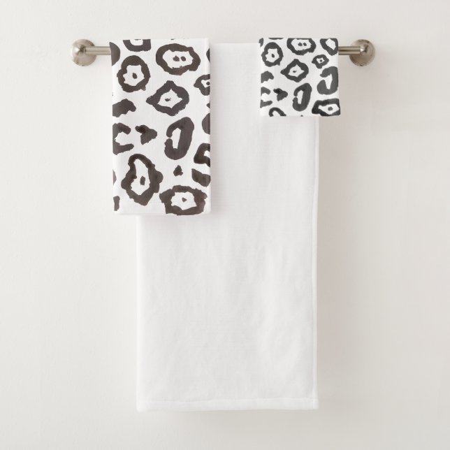 Leopard Print Animal Print Pattern Bath Towel Set (Insitu)