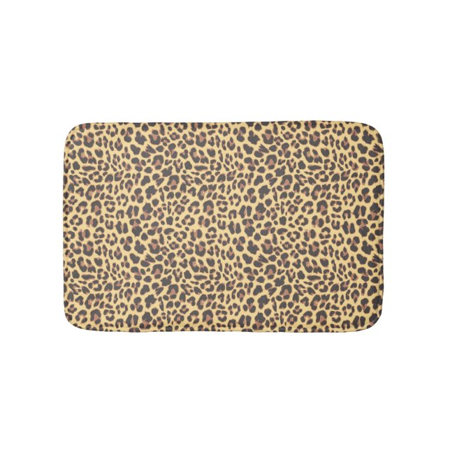 Leopard Print Animal Skin Pattern Bath Mat (Front)
