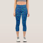 Leopard Print Animal Skin Pattern Blue Black Capri Leggings<br><div class="desc">Super trendy,  high-quality,  comfortable high-waisted capri leggings featuring a blue and black leopard print pattern. Add custom text,  monogram,  etc. to personalize. Perfect for working ou,  hanging out or a night out.</div>