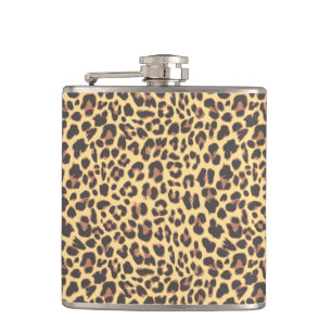Leopard Print Animal Skin Pattern Hip Flask