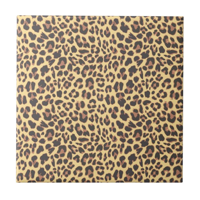 Leopard Print Animal Skin Pattern Tile (Front)