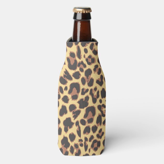 Leopard Print Animal Skin Patterns Bottle Cooler (Bottle Front)