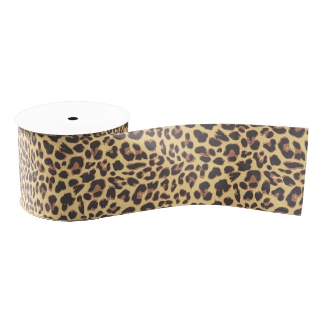 Leopard Print Animal Skin Patterns Grosgrain Ribbon (Spool)