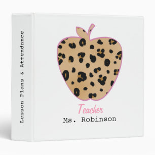 Leopard Print Apple Teacher Binder