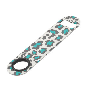 Leopard Print Aqua, Grey, White Speed Bottle Opener