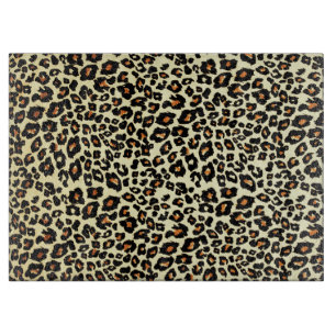 Leopard Print Art Glass Cutting Board