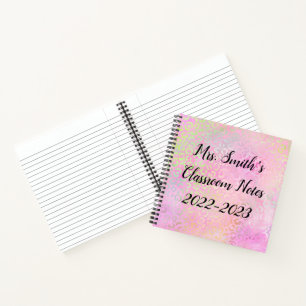 Leopard Print Back To School Monogram Notebook