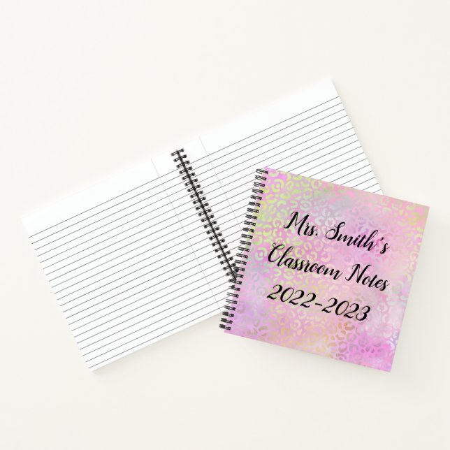 Leopard Print Back To School Monogram Notebook (Inside)
