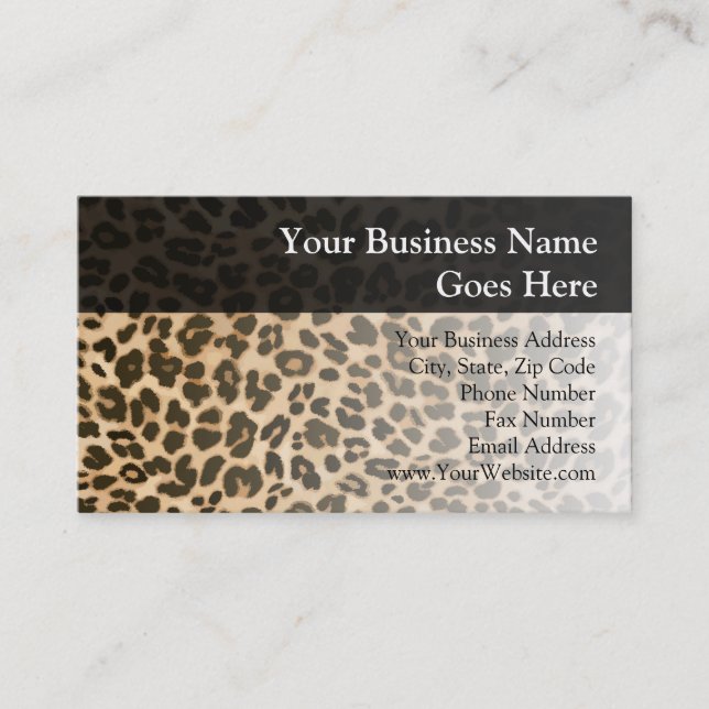 Leopard Print Background Business Card (Front)