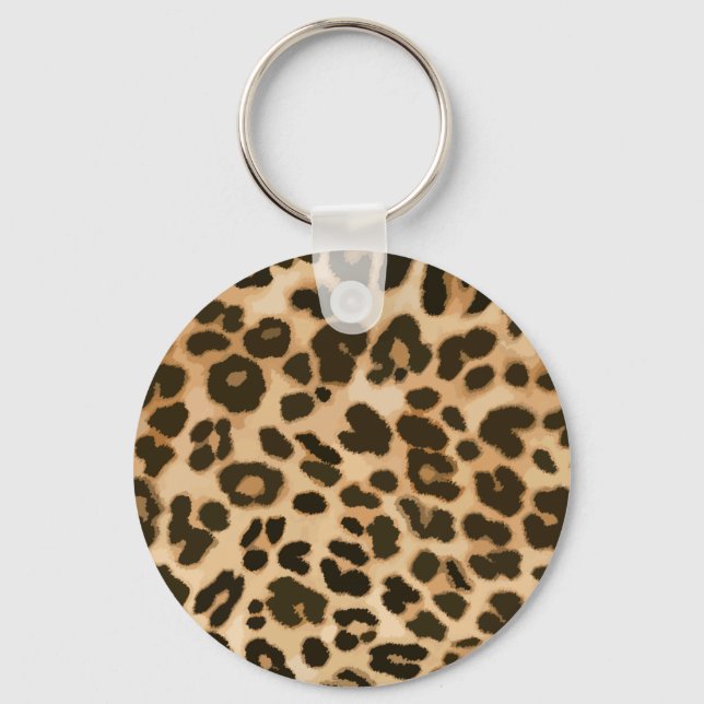 Leopard Print Background Keychain (Front)
