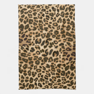 Leopard Print Background Kitchen Towel