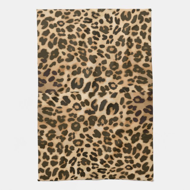 Leopard Print Background Kitchen Towel (Vertical)