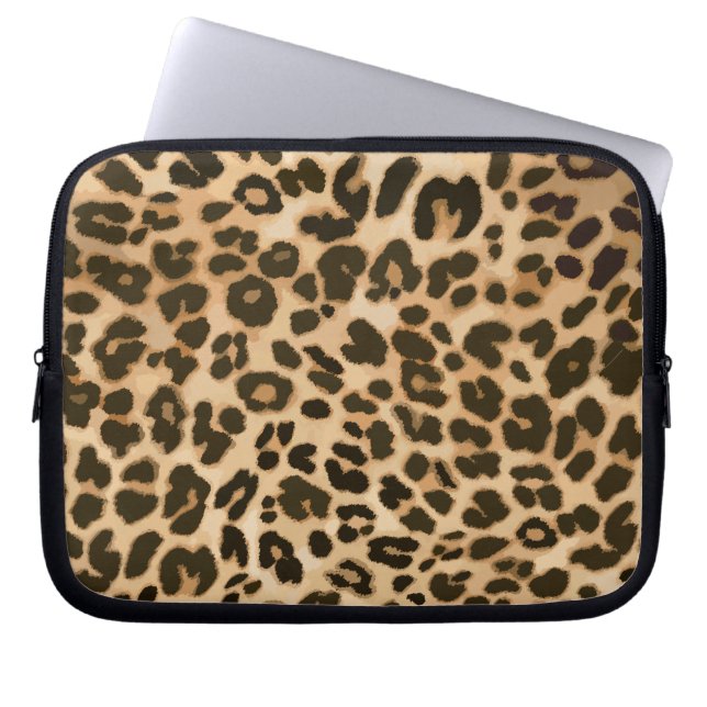 Leopard Print Background Laptop Sleeve (Front)