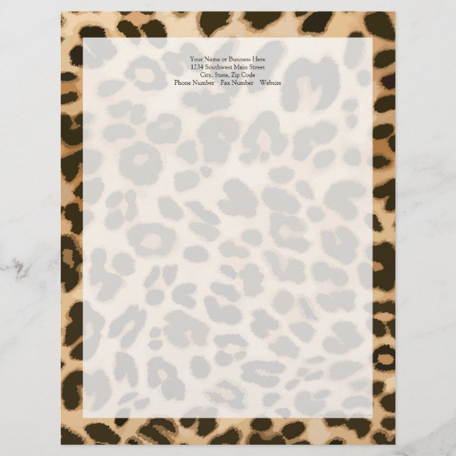 Leopard Print Background Letterhead (Front)