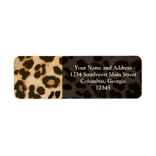 Leopard Print Background Return Address Label