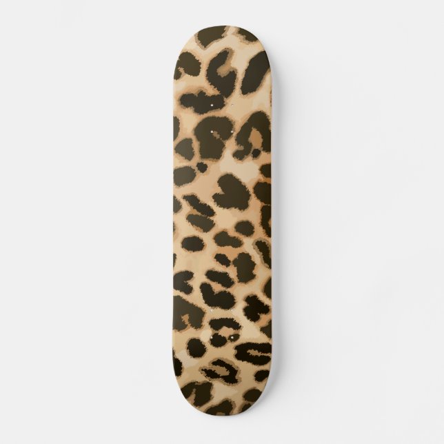 Leopard Print Background Skateboard (Front)