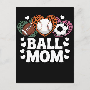 Leopard Print Ball Mom Shirt Holiday Postcard