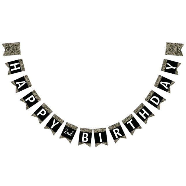 Leopard Print Banner, Customizable Bunting Flags (All)