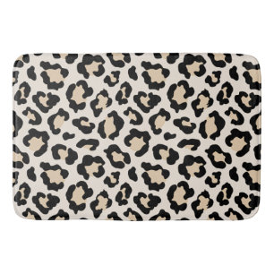 Leopard print bath mat