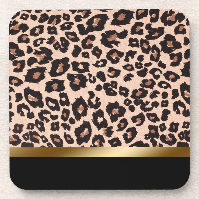 Leopard Print Beverage Coaster (Front)