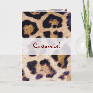 Leopard Print Big Cat Real Fur Pattern Design Card