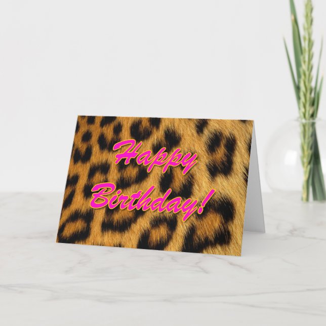 Leopard Print Birthday Card (Front)