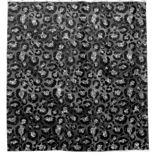 Leopard Print Black and Silver Grey