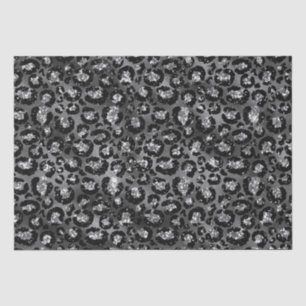 Leopard Print Black and Silver Grey Tissue Paper