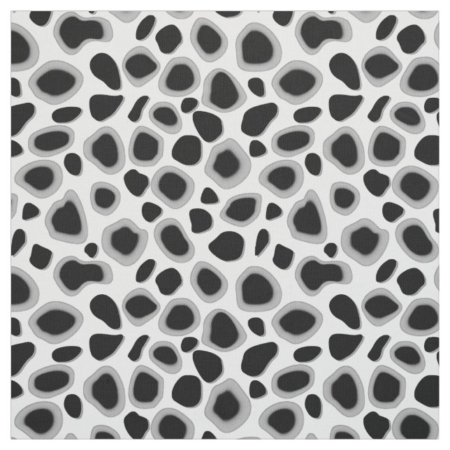 Leopard Print - Black and White Fabric (Swatch)