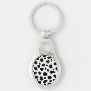 Leopard Print - Black and White Keychain