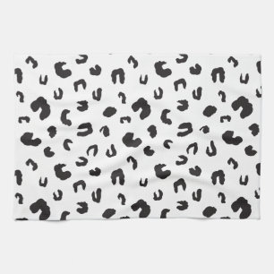 Leopard Print Black and White Kitchen Towel