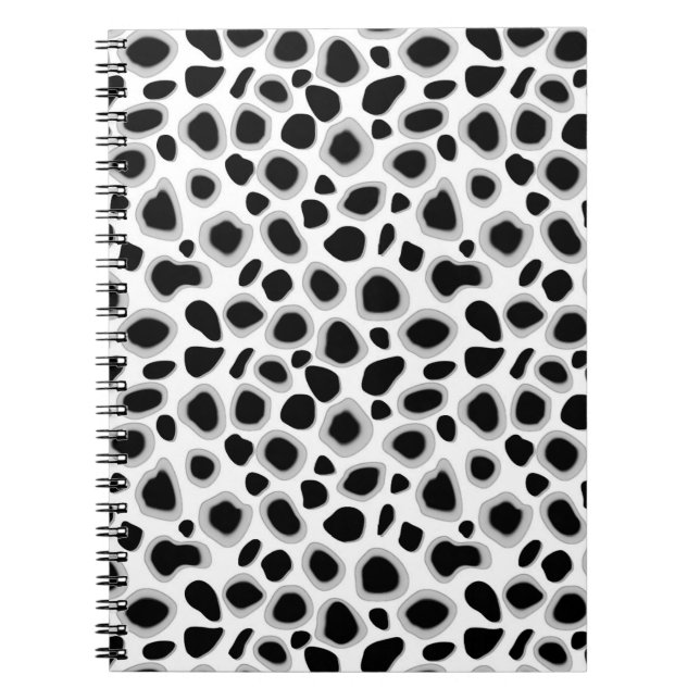 Leopard Print - Black and White Notebook (Front)