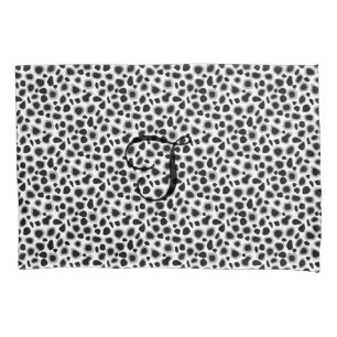 Leopard Print - Black and White Pillowcase