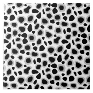Leopard Print - Black and White Tile