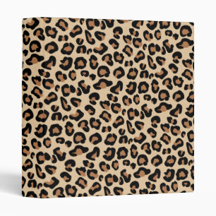 Leopard Print, Black, Brown, Rust and Tan Binder