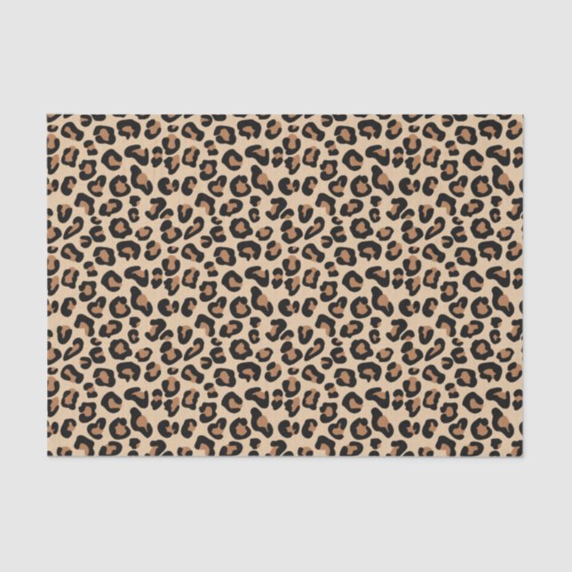 Leopard Print, Black, Brown, Rust and Tan Tissue Paper (Front)