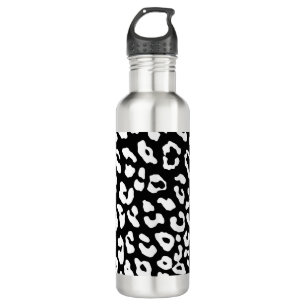Leopard Print Black White 710 Ml Water Bottle