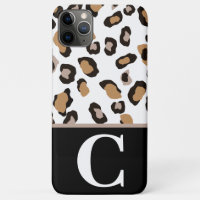 Leopard Print, Black, White,Tan Colorblock Initial